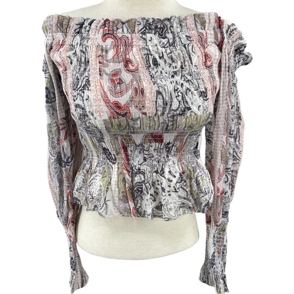 All Saints Lara Makutu Off The Shoulder Top Size 8 NWT - Picture 3 of 9